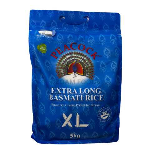 Peacock Extra Long Basmati Rice 5kg at ZOAM Stores